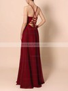 Chiffon V-neck Floor-length A-line Ruffles Prom Dresses #LDB020105837