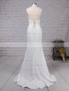 Silk-like Satin V-neck Sweep Train Sheath/Column Split Front Prom Dresses #LDB020105856