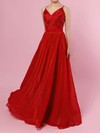 Chiffon V-neck Floor-length A-line Beading Prom Dresses #LDB020105860