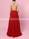 Chiffon V-neck Floor-length A-line Beading Prom Dresses #LDB020105860