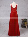 Chiffon Tulle V-neck Floor-length A-line Beading Prom Dresses #LDB020105861
