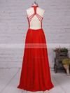 Lace Chiffon High Neck Floor-length A-line Beading Prom Dresses #LDB020105863