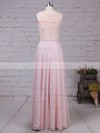 Lace Chiffon Scoop Neck Floor-length A-line Beading Prom Dresses #LDB020105877