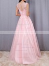 Tulle Scoop Neck Floor-length Princess Appliques Lace Prom Dresses #LDB020105893