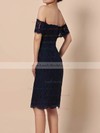 Lace Off-the-shoulder Knee-length Sheath/Column Prom Dresses #LDB020105900
