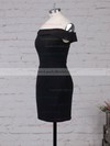 Elastic Woven Satin Off-the-shoulder Short/Mini Sheath/Column Draped Prom Dresses #LDB020105904
