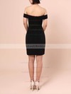 Elastic Woven Satin Off-the-shoulder Short/Mini Sheath/Column Draped Prom Dresses #LDB020105904