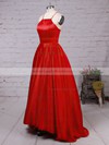 Satin Scoop Neck Asymmetrical Ball Gown Prom Dresses #LDB020105912