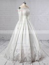 Lace Satin Off-the-shoulder Ball Gown Floor-length Beading Wedding Dresses #LDB00023376