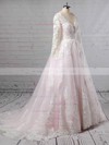 Tulle V-neck Ball Gown Sweep Train Appliques Lace Wedding Dresses #LDB00023379