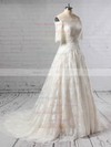 Lace Off-the-shoulder Princess Sweep Train Wedding Dresses #LDB00023397