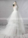 Tulle Halter Ball Gown Sweep Train Lace Wedding Dresses #LDB00023421