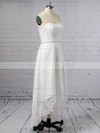 Lace Strapless A-line Asymmetrical Sashes / Ribbons Wedding Dresses #LDB00023425
