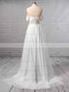 Organza Off-the-shoulder Ball Gown Sweep Train Split Front Wedding Dresses #LDB00023433
