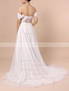 Organza Off-the-shoulder Ball Gown Sweep Train Split Front Wedding Dresses #LDB00023433