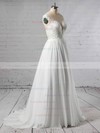 Chiffon Tulle Scoop Neck A-line Sweep Train Lace Wedding Dresses #LDB00023440
