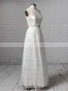 Lace Scoop Neck A-line Floor-length Pockets Wedding Dresses #LDB00023456