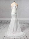 Lace Chiffon Off-the-shoulder Trumpet/Mermaid Sweep Train Wedding Dresses #LDB00023466