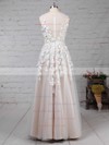 Tulle V-neck Princess Floor-length Appliques Lace Wedding Dresses #LDB00023122