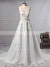 Organza V-neck Princess Court Train Beading Wedding Dresses #LDB00023147