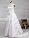 Satin Square Neckline Ball Gown Sweep Train Beading Wedding Dresses #LDB00023171