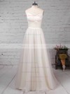 Tulle V-neck A-line Floor-length Ruffles Wedding Dresses #LDB00023214