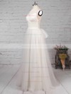 Tulle V-neck A-line Floor-length Ruffles Wedding Dresses #LDB00023214