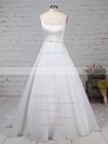 Organza V-neck Ball Gown Sweep Train Beading Wedding Dresses #LDB00023277