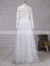 Tulle Scoop Neck A-line Floor-length Appliques Lace Wedding Dresses #LDB00023127
