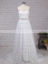 Lace Sweetheart A-line Sweep Train Sashes / Ribbons Wedding Dresses #LDB00023136