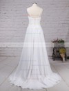 Chiffon V-neck A-line Sweep Train Ruched Wedding Dresses #LDB00023199