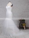 Tulle Sweetheart Trumpet/Mermaid Sweep Train Ruffles Wedding Dresses #LDB00023206