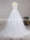 Tulle Strapless Ball Gown Sweep Train Beading Wedding Dresses #LDB00023236