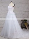 Tulle Strapless Ball Gown Sweep Train Beading Wedding Dresses #LDB00023236