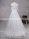 Tulle Off-the-shoulder Ball Gown Sweep Train Sequins Wedding Dresses #LDB00023304