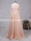 Tulle Off-the-shoulder Princess Floor-length Appliques Lace Wedding Dresses #LDB00023280