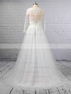 Princess Scoop Neck Tulle Sweep Train Appliques Lace Wedding Dresses #LDB00023389