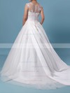 Ball Gown Scoop Neck Tulle Sweep Train Appliques Lace Wedding Dresses #LDB00023390