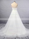 Princess Off-the-shoulder Organza Tulle Sweep Train Sequins Wedding Dresses #LDB00023423