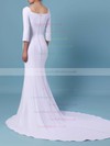 Trumpet/Mermaid Square Neckline Satin Sweep Train Wedding Dresses #LDB00023462