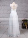 Lace Chiffon V-neck A-line Floor-length Ruffles Wedding Dresses #LDB00023283