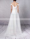 Chiffon V-neck Empire Sweep Train Ruched Wedding Dresses #LDB00023198