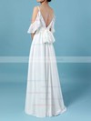 Chiffon V-neck A-line Sweep Train Sashes / Ribbons Wedding Dresses #LDB00023303