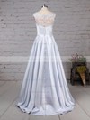 Satin Tulle Scoop Neck Ball Gown Floor-length Appliques Lace Wedding Dresses #LDB00023313