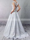 Satin Tulle Scoop Neck Ball Gown Floor-length Appliques Lace Wedding Dresses #LDB00023313