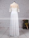 Chiffon Tulle Scoop Neck A-line Floor-length Appliques Lace Wedding Dresses #LDB00023279