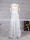 Chiffon Tulle Scoop Neck A-line Floor-length Appliques Lace Wedding Dresses #LDB00023279