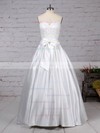 Lace Satin Sweetheart Ball Gown Floor-length Bow Wedding Dresses #LDB00023256