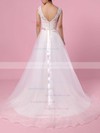 Chiffon V-neck Princess Sweep Train Appliques Lace Wedding Dresses #LDB00023282