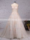 Tulle Scoop Neck Ball Gown Sweep Train Sequins Wedding Dresses #LDB00023173